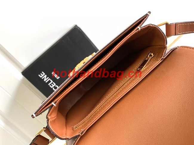 Celine TEEN BESACE TRIOMPHE IN TRIOMPHE CANVAS AND CALFSKIN 110962 TAN