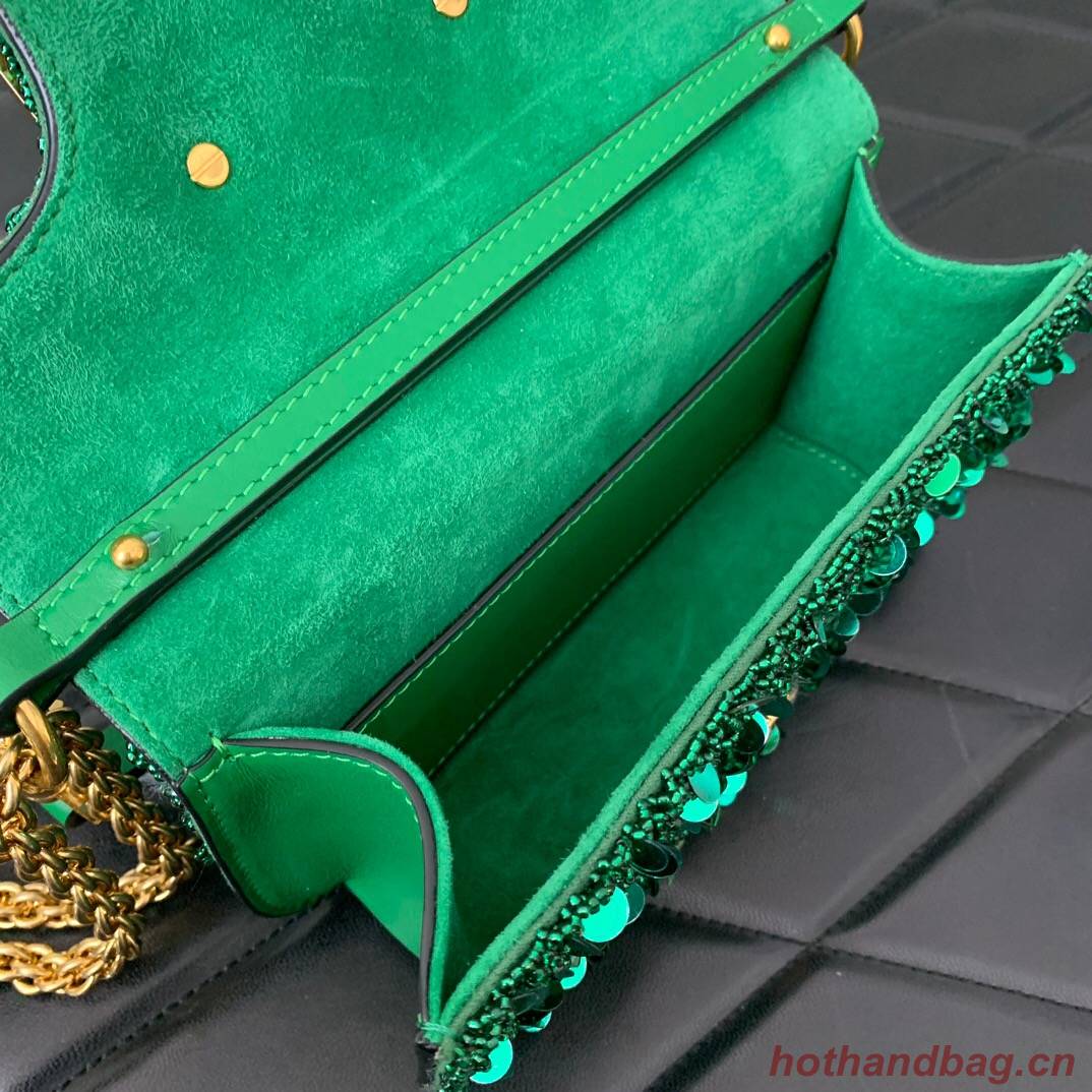 VALENTINO V-logos  MINI LOCO sequin and leather bag WA0K53-8