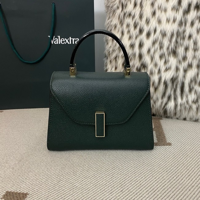 Valextra Iside Top Handle Mini Bag 00359 Dark green