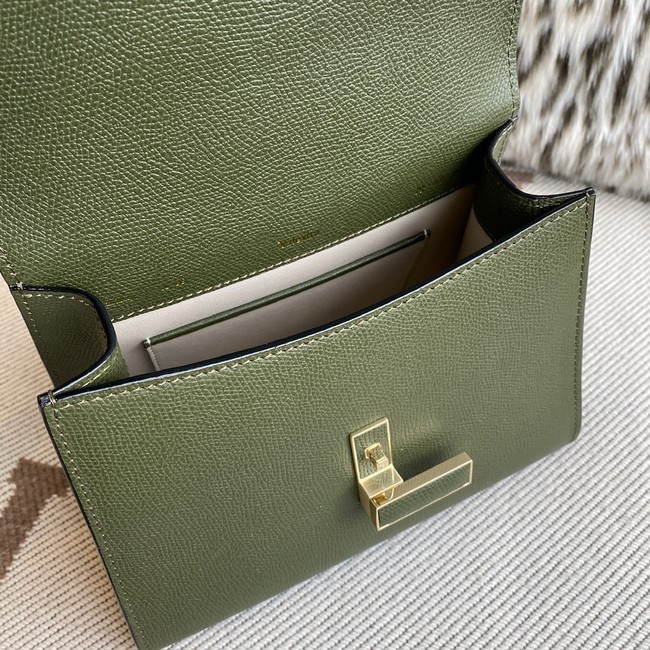 Valextra Iside Top Handle Medium Bag 56028 MILITARY GREEN