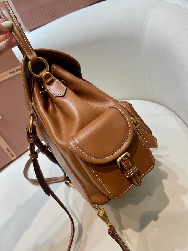 MIUMIU Cowhide backpack 5BZ043 brown