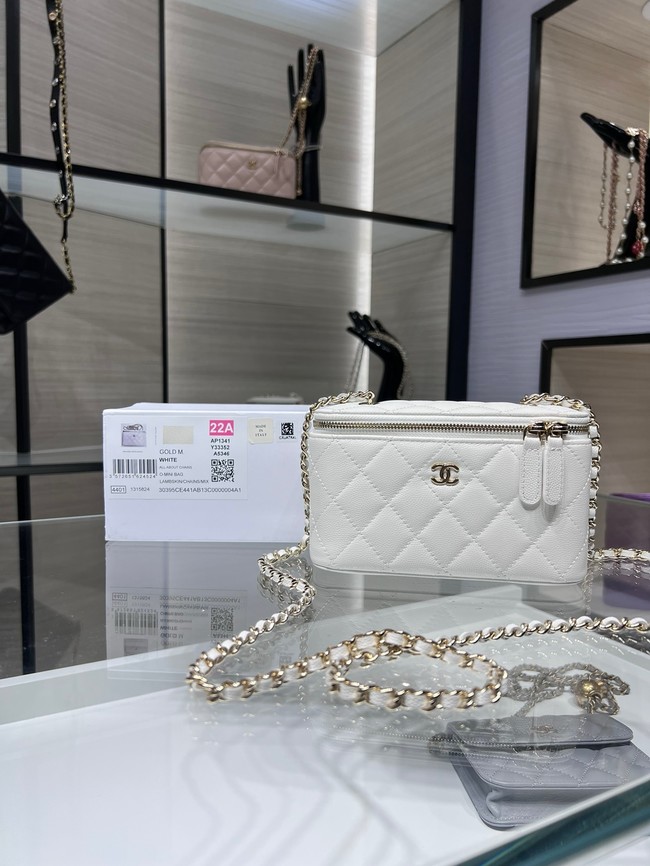 CHANEL Classic Small Vanity with Chain AP1341 white