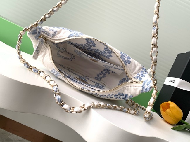 Chanel Large Hobo Bag AS5431 gray & Blue