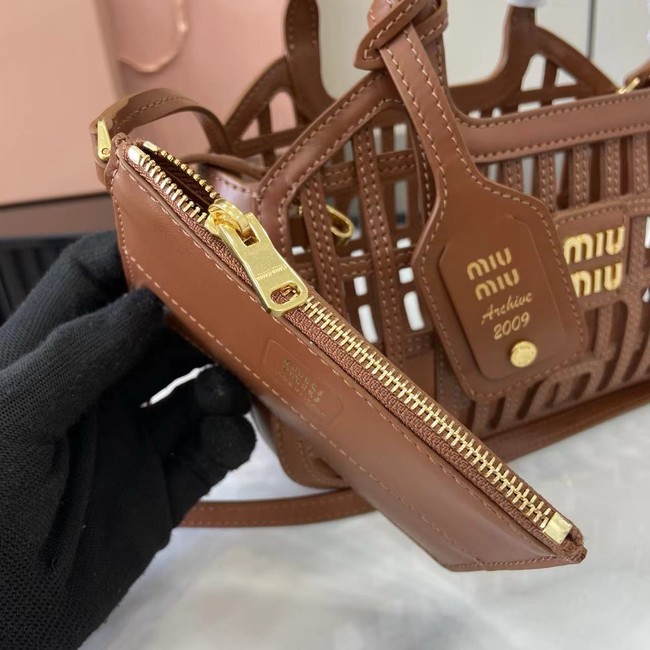 MIUMIU Leather basket 5BA294 tan