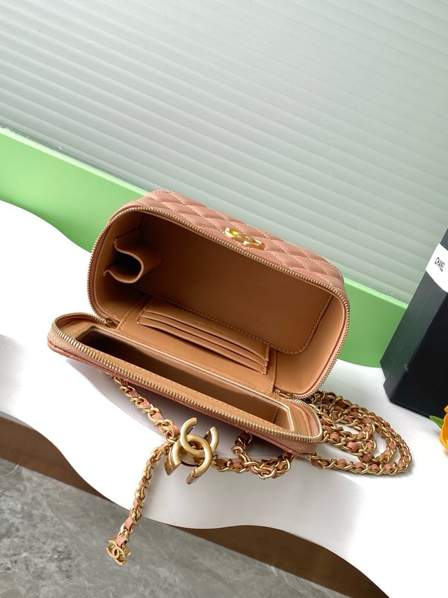 CHANEL MINI CLUTCH Grained Calfskin AP3940 brown