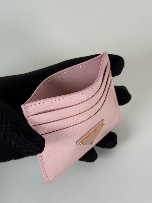 Prada Card Holder 1MC025 pink&gold