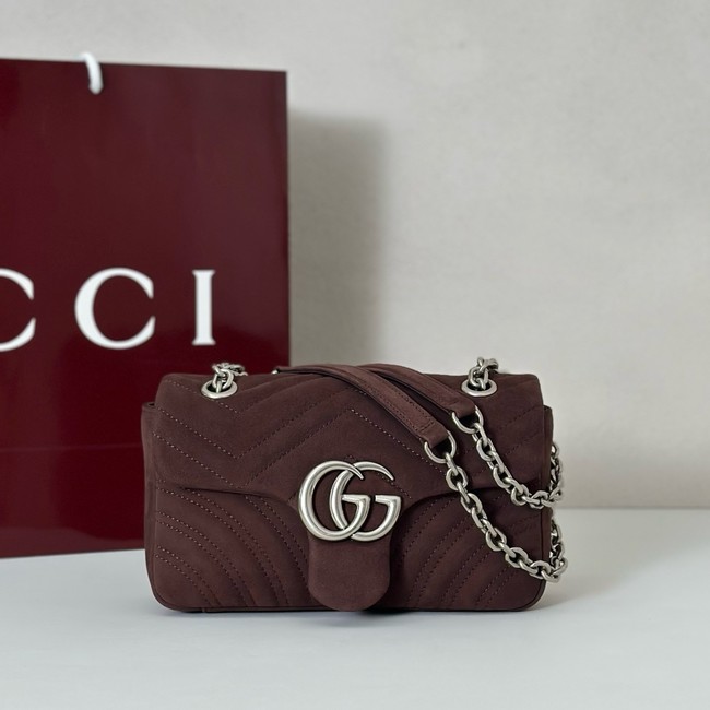 Gucci GG Marmont small shoulder bag 837280 Dark brown
