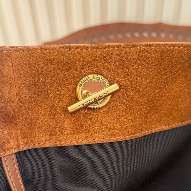 SAINT LAURENT JAMIE SHOPPING IN SUEDE 809824 brown